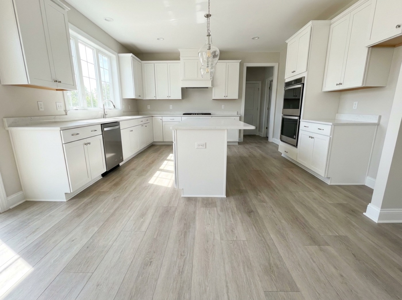 Luxury vinyl plank flooring in a kitchen