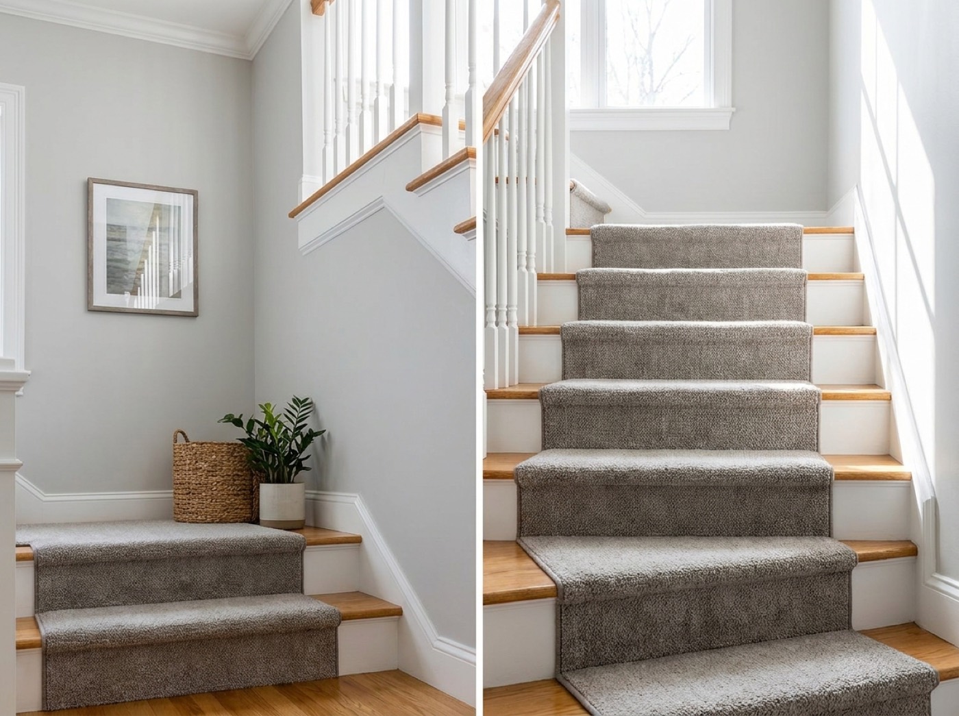 Carpet runner on a staircase